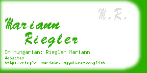 mariann riegler business card